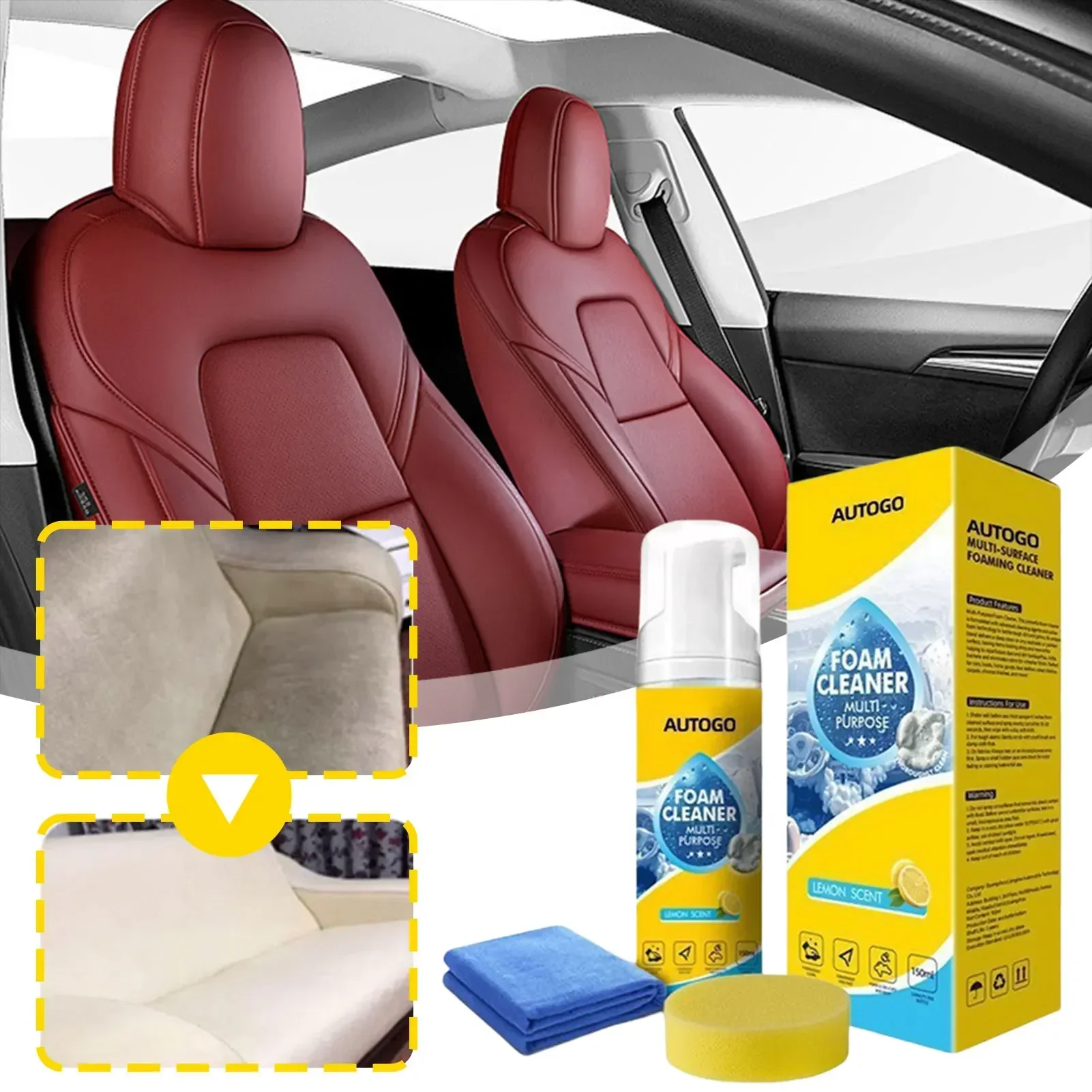 Sneaker Care Spray - 150ml Mehrzweck-Schaumreiniger für Autoinnenräume, Schaumreiniger mit