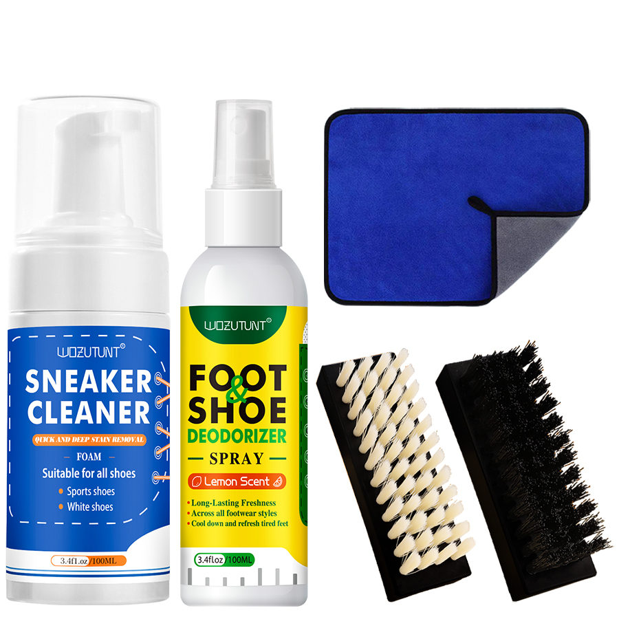 White Sneaker Care Kit - Weißes Schuhreinigungsset, Sneaker-Reinigungsschaum und Fußschuh-Deodorierungsspray zum